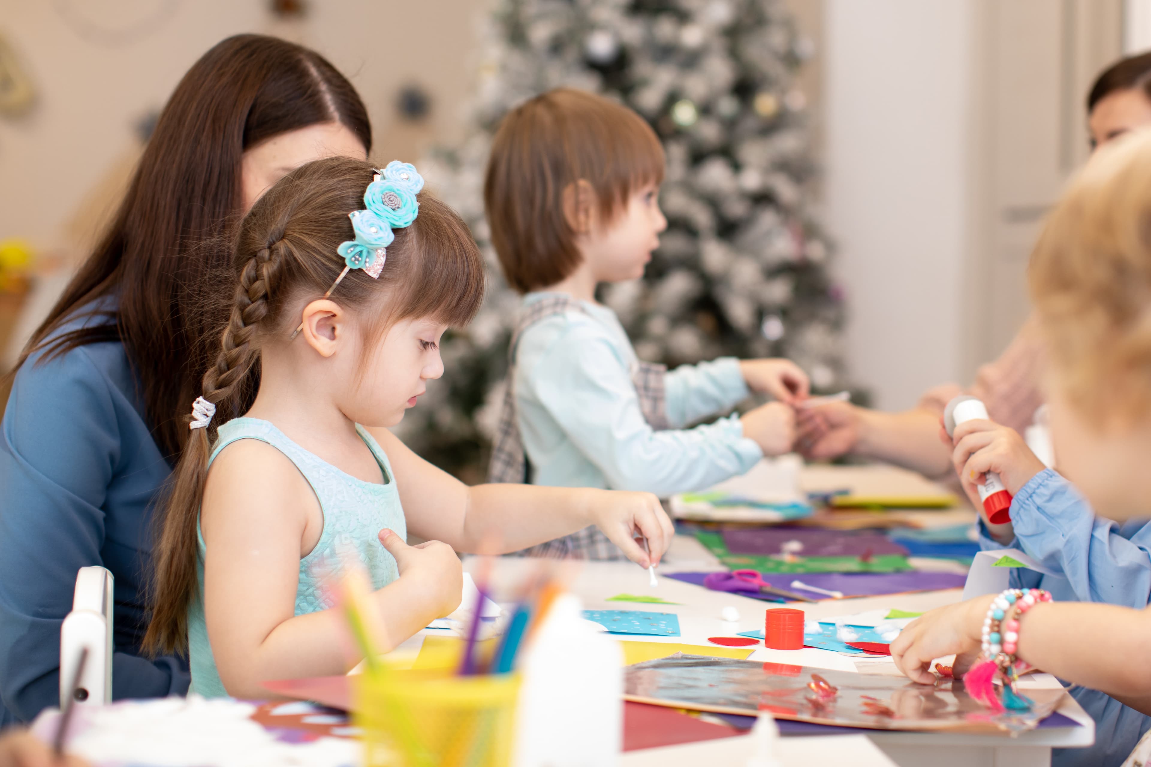 Children enjoying festive activities